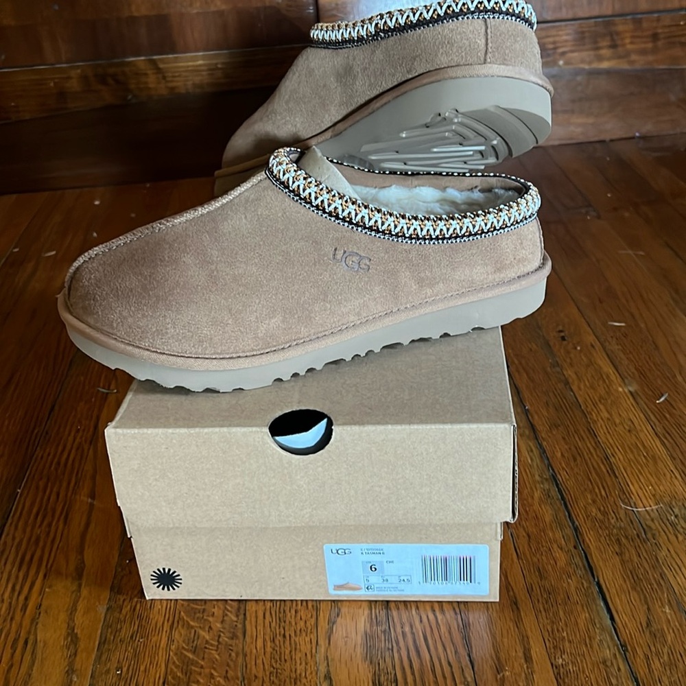 Ugg Chestnut Tasman 2 II Big Kids 6 Women’s 7 Suede Clog NIB New in Box